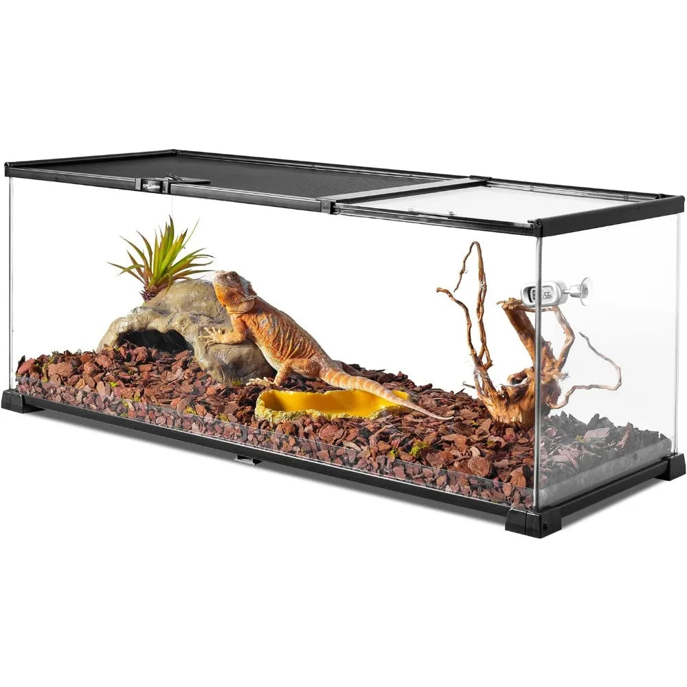 20 Gallon Easy Clean Tank Dual Top Sliding Top Cover Small Animals