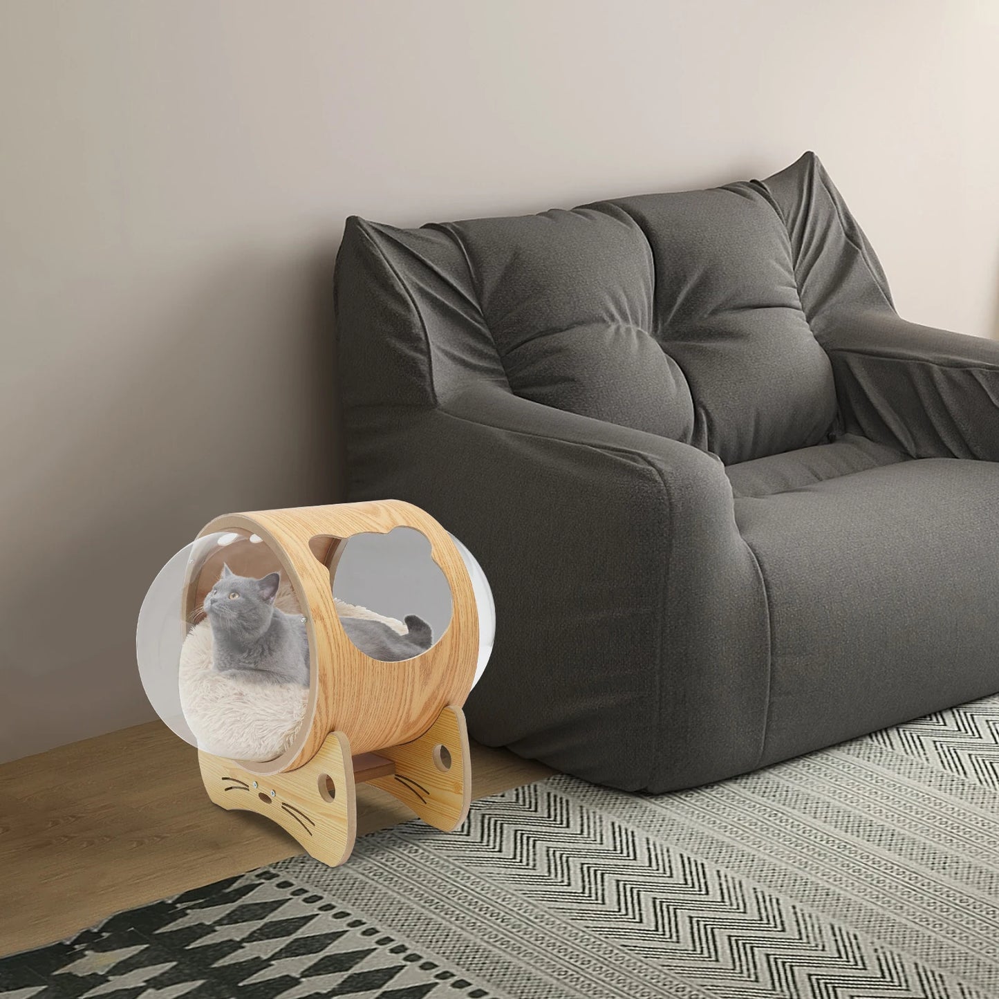 Wooden Window Capsule-shaped Indoor Cushion