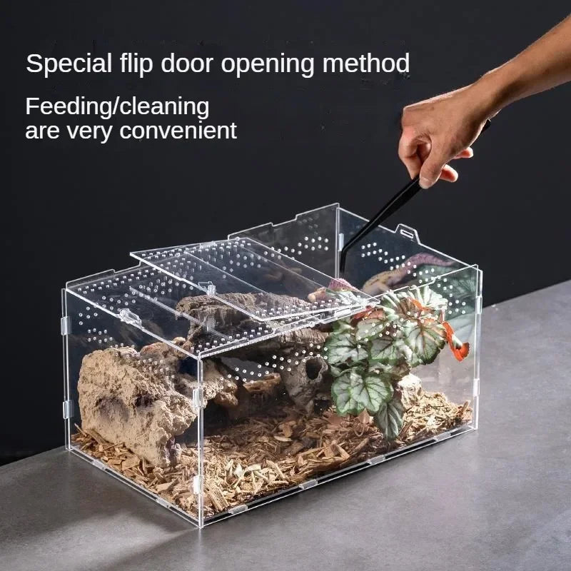 Transparent Acrylic Terrarium Habitat Cage Nano Arboreal