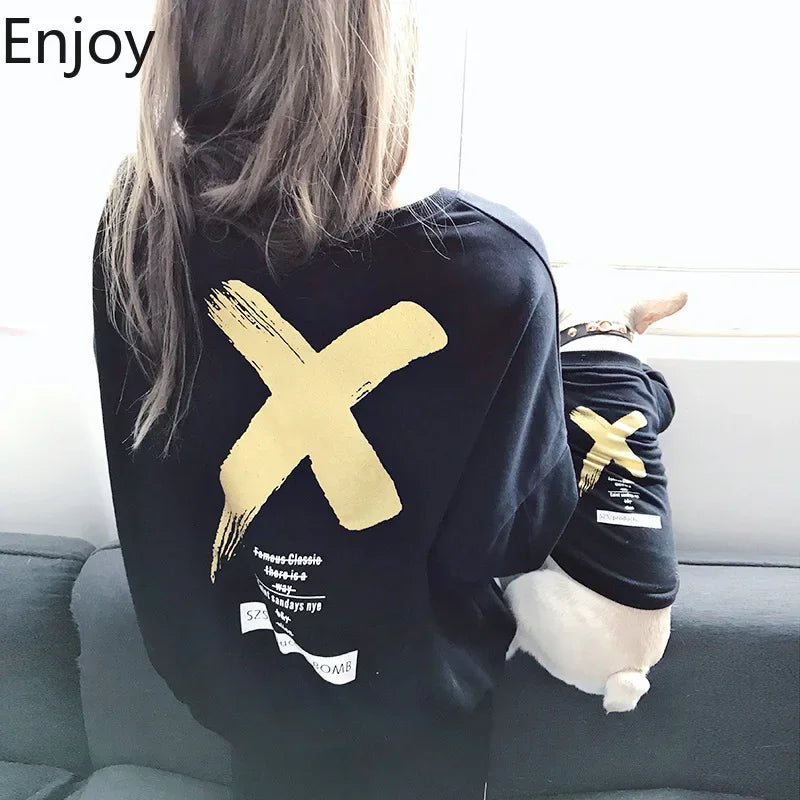 Spring and Autumn New Round Neck Long Sleeves T-shirt