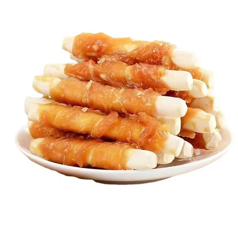 Multiple flavors of dog snacks bite resistant clean teeth
