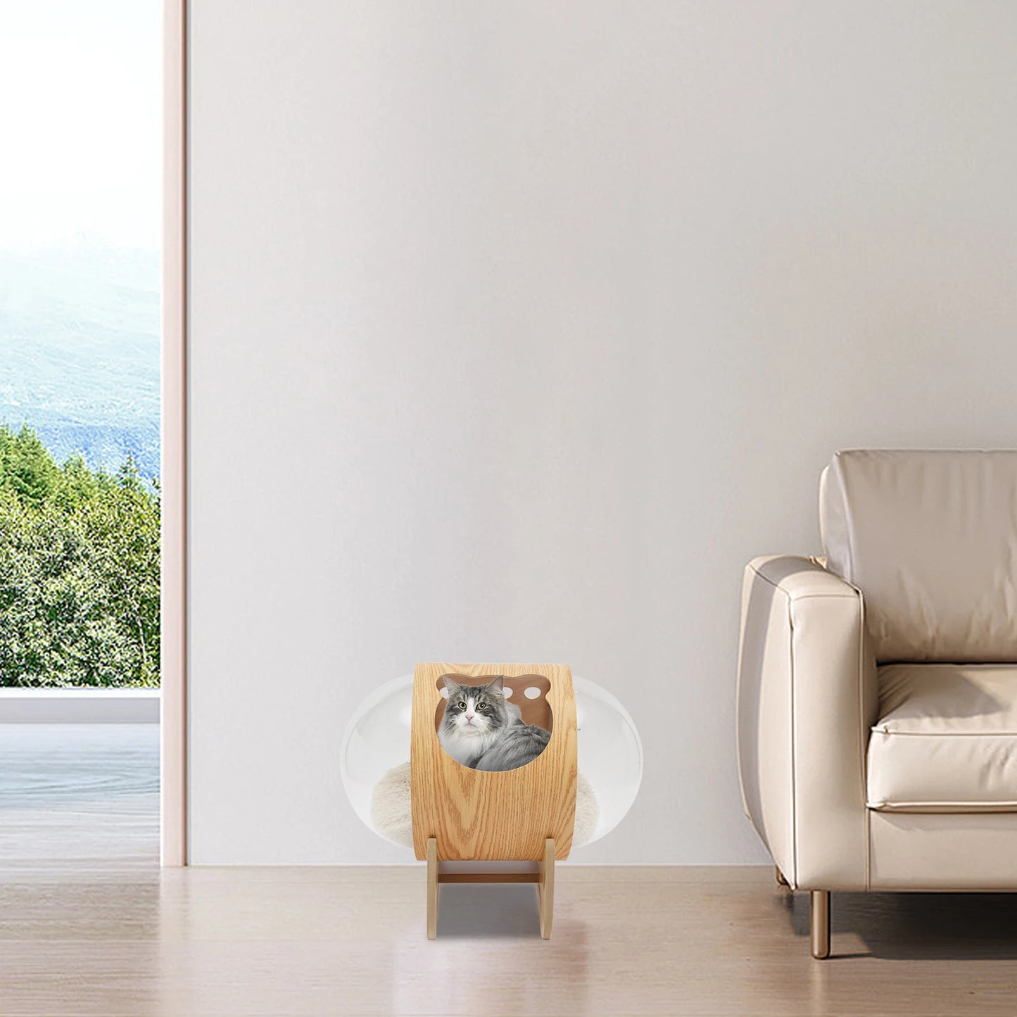 Wooden Window Capsule-shaped Indoor Cushion