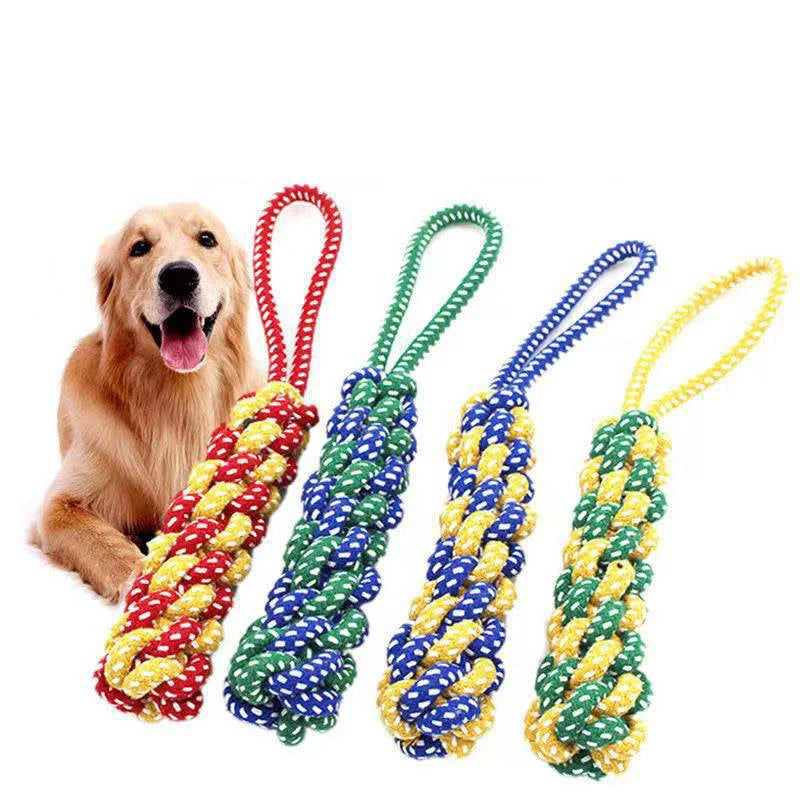 1PC Dog Toy Carrot Knot Rope Ball Cotton Rope Dumbbell Durable Braided Bite Resistant Pet Supplies