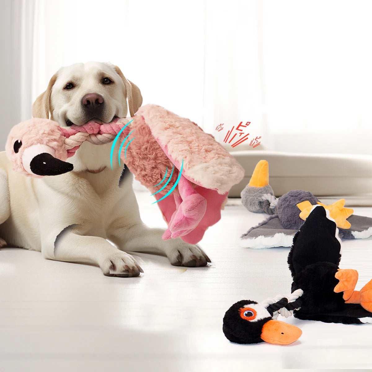Plush Durable Rope Chew Resistance Soft Fabric with Crinkle Paper