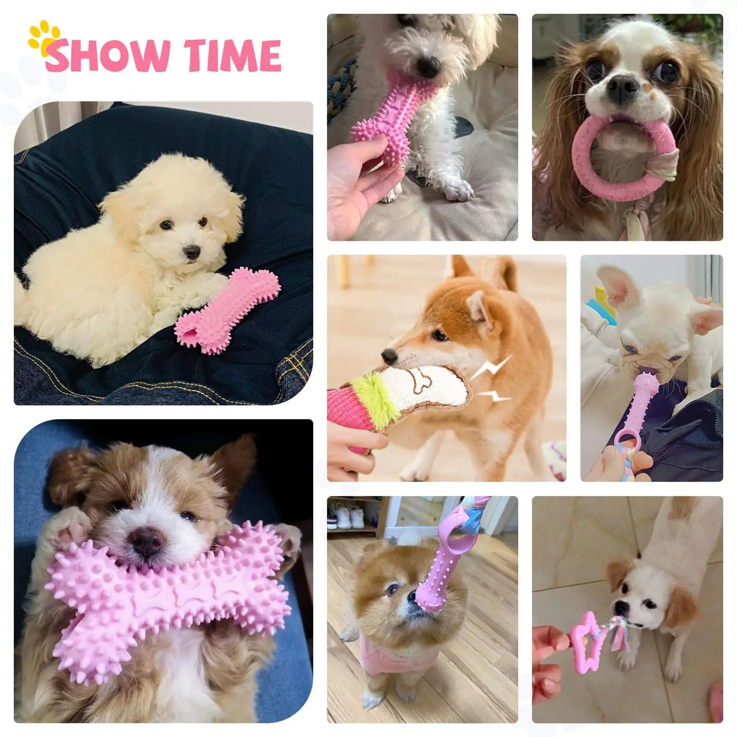 6-piece set of puppy teething toys cute soft rubber