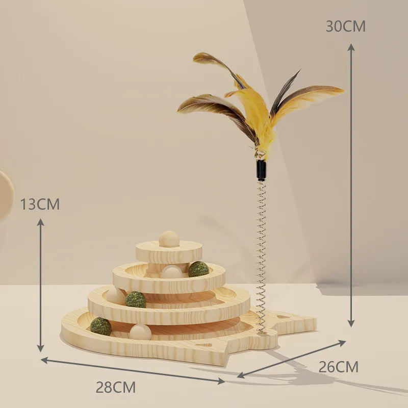 Wooden 2/3 Levels Tower Tracks Disc ball