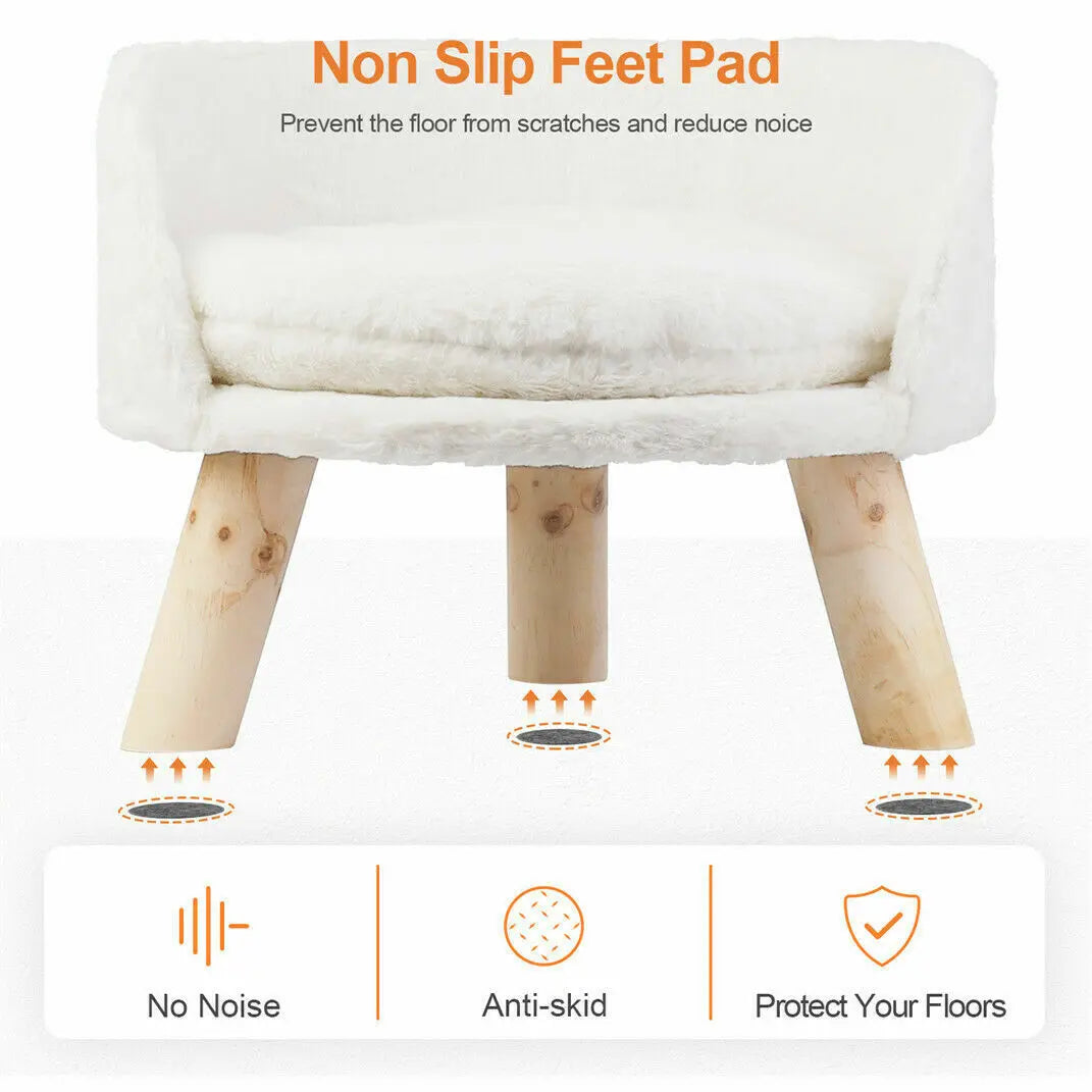 Luxury Fabric Couch Wood Legs Small Pets