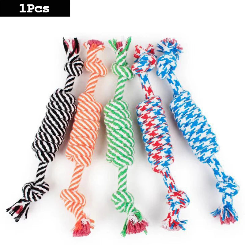 1PC Dog Toy Carrot Knot Rope Ball Cotton Rope Dumbbell Durable Braided Bite Resistant Pet Supplies