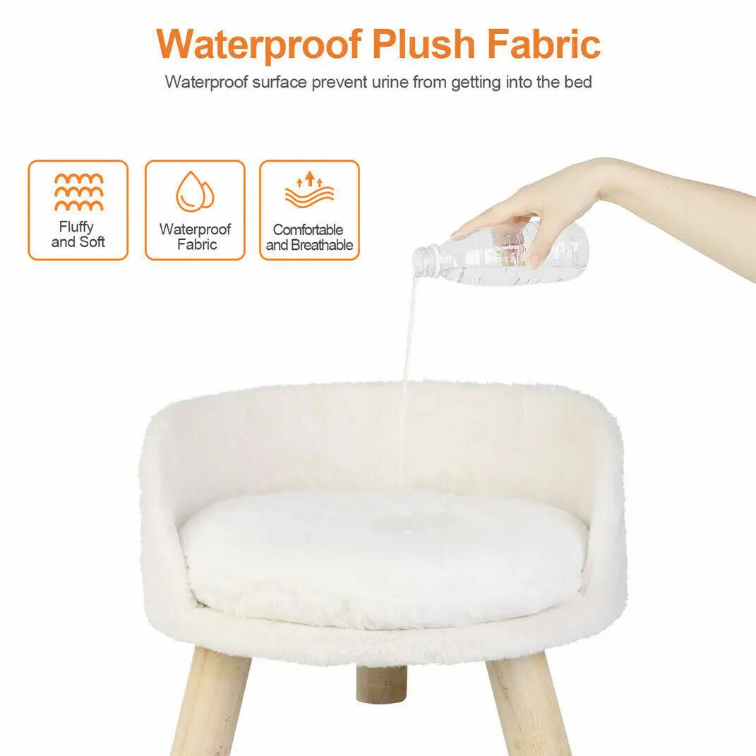 Luxury Fabric Couch Wood Legs Small Pets