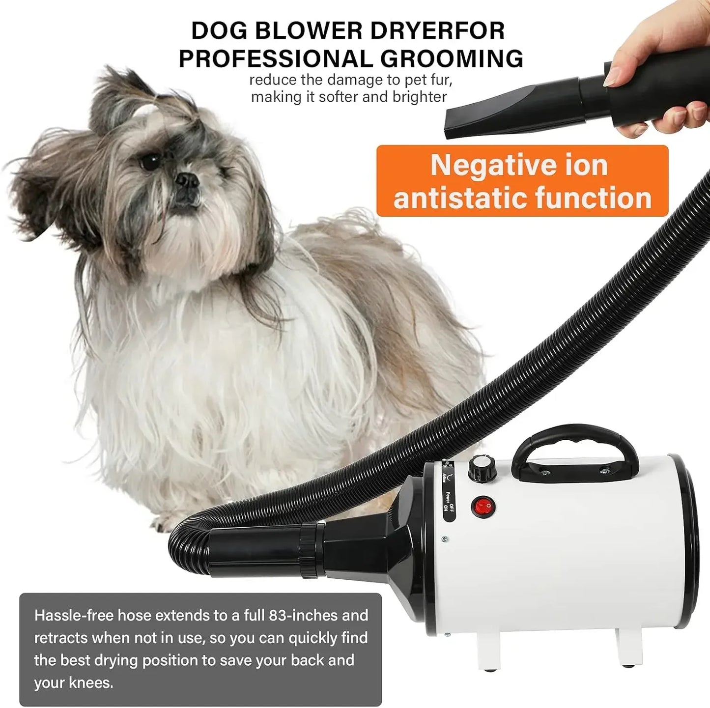 2800W Blower Warm Wind Secador Fast Silent Stepless Speed Regulation