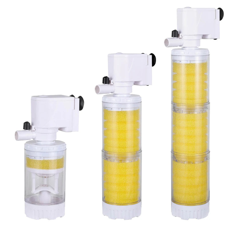 220V 3 in 1 Aquarium Multifunction Filter Pump Oxygen 4 Layers Filter Aquarium Internal Filter Material Air Pump