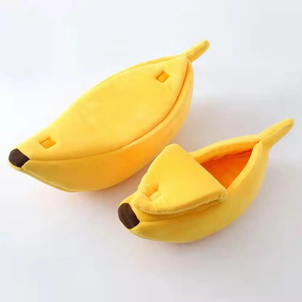 Cozy Banana-shaped Pet Nest Cats Dogs Warm