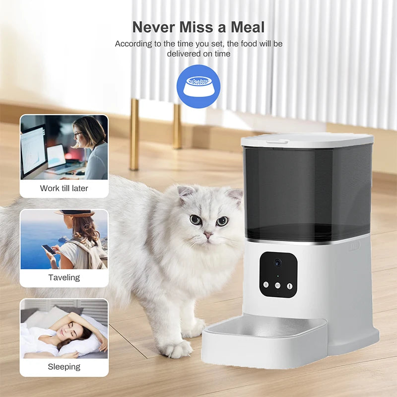 Video Camera Smart Timing Pet Feeder WiFi APP Intelligent