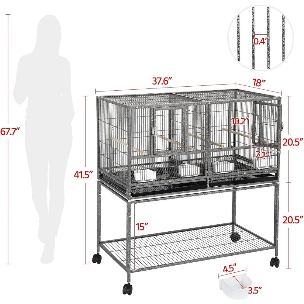 Bird Cage, 41.5 "stackable Separation Rolling Bracket