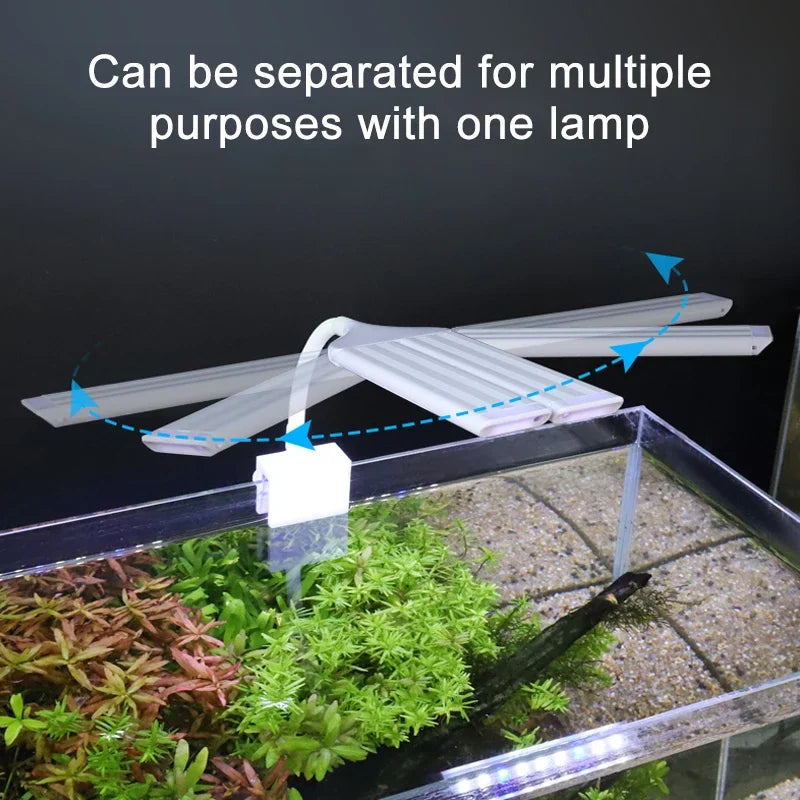 LED Aquatic Plant Grow Full Spectrum Timing Lamp 220-240V 30~70CM 4W 8W 13W