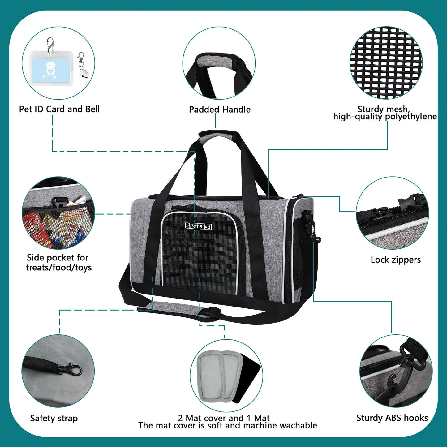 Portable Breathable Foldable Bag Travel Pets Handbag