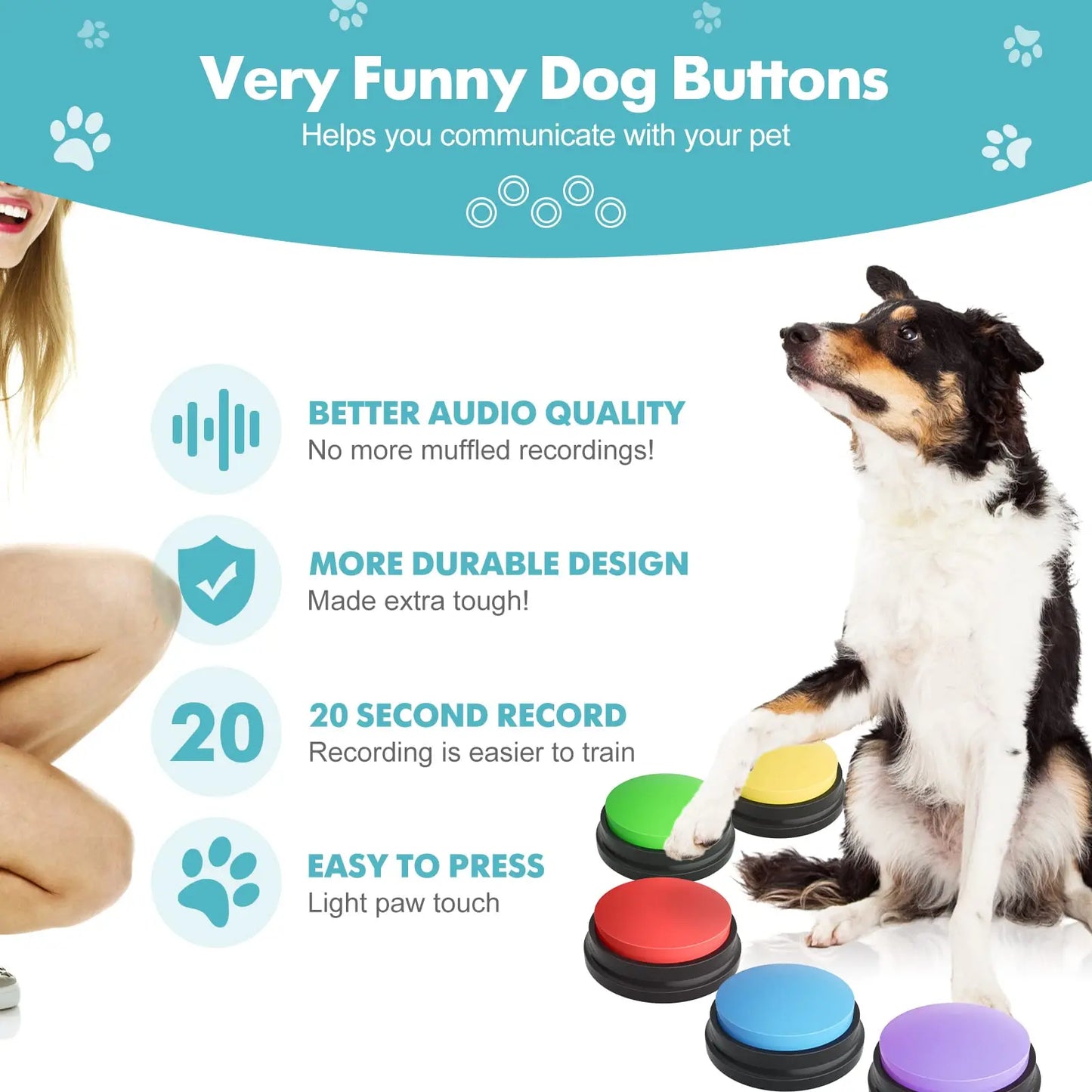 Button Pet Toys Dog Buttons for Communication