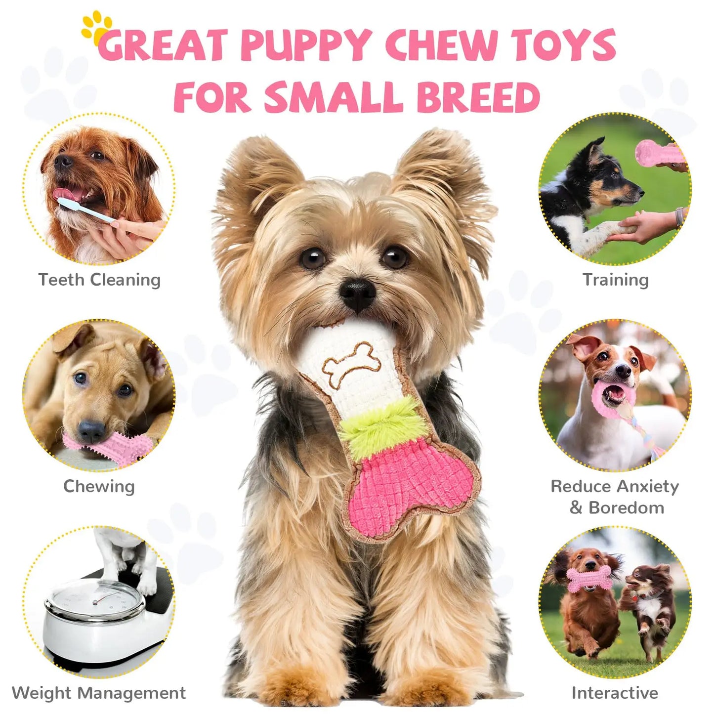 6-piece set of puppy teething toys cute soft rubber