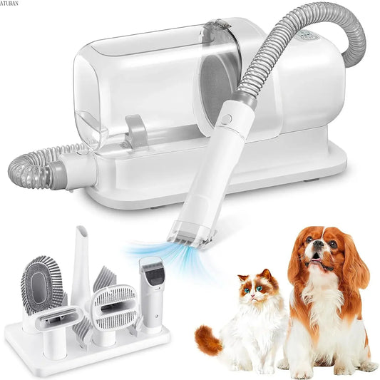 Pet Grooming Kit with 2.3L Capacity Larger Pet Hair Dust Cup Dog Brush Vacuum