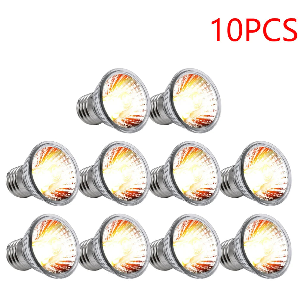 1-10PCS 25/50/75W UVA+UVB Light Bulbs Heating Light Full Spectrum Sunlamp