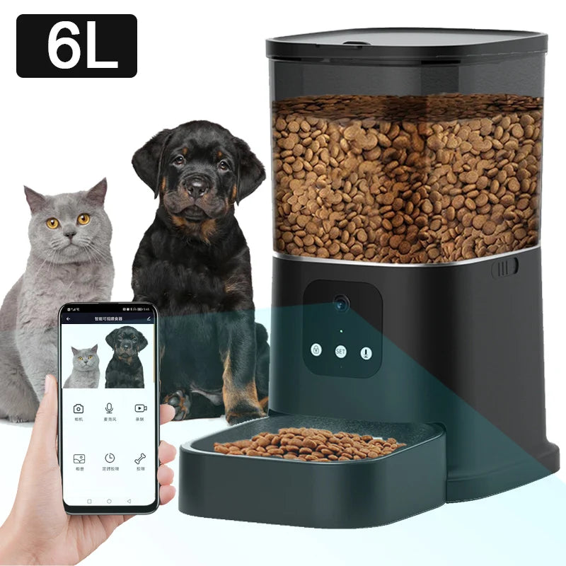 Video Camera Smart Timing Pet Feeder WiFi APP Intelligent