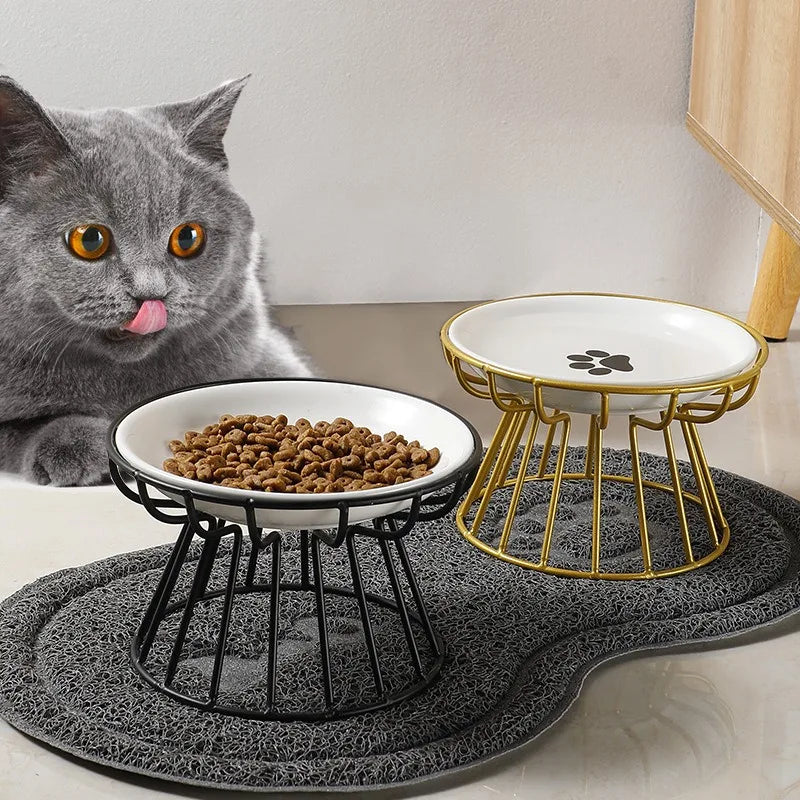 Bowl Metal Stand Pet Feeder Dish