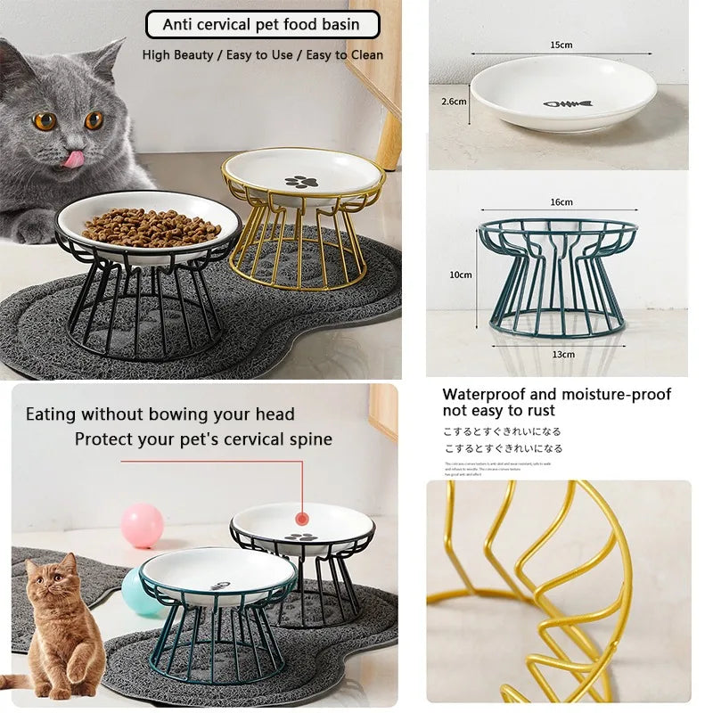 Bowl Metal Stand Pet Feeder Dish