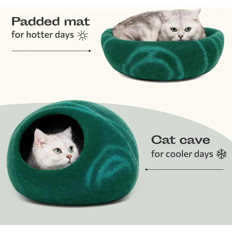 Cat Bed Cave Wool Bed Cats and Kittens