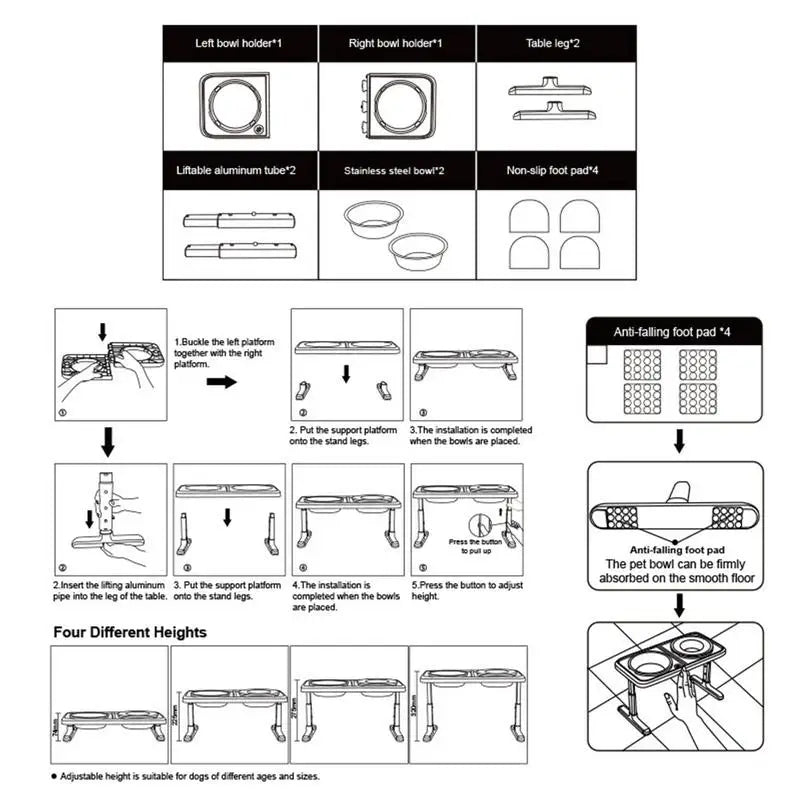 Height Adjustable Bowl Holder