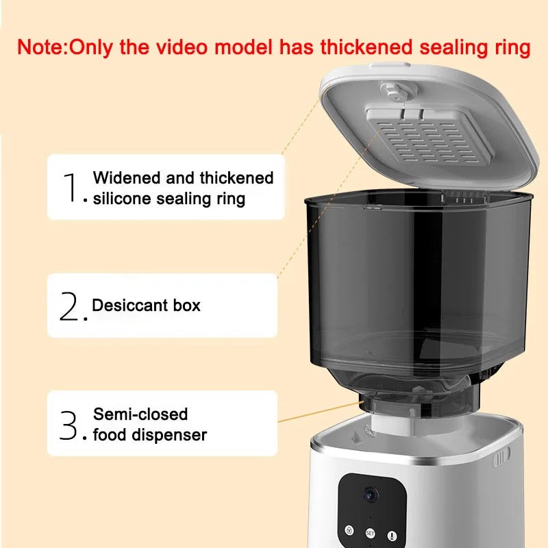 Video Camera Smart Timing Pet Feeder WiFi APP Intelligent