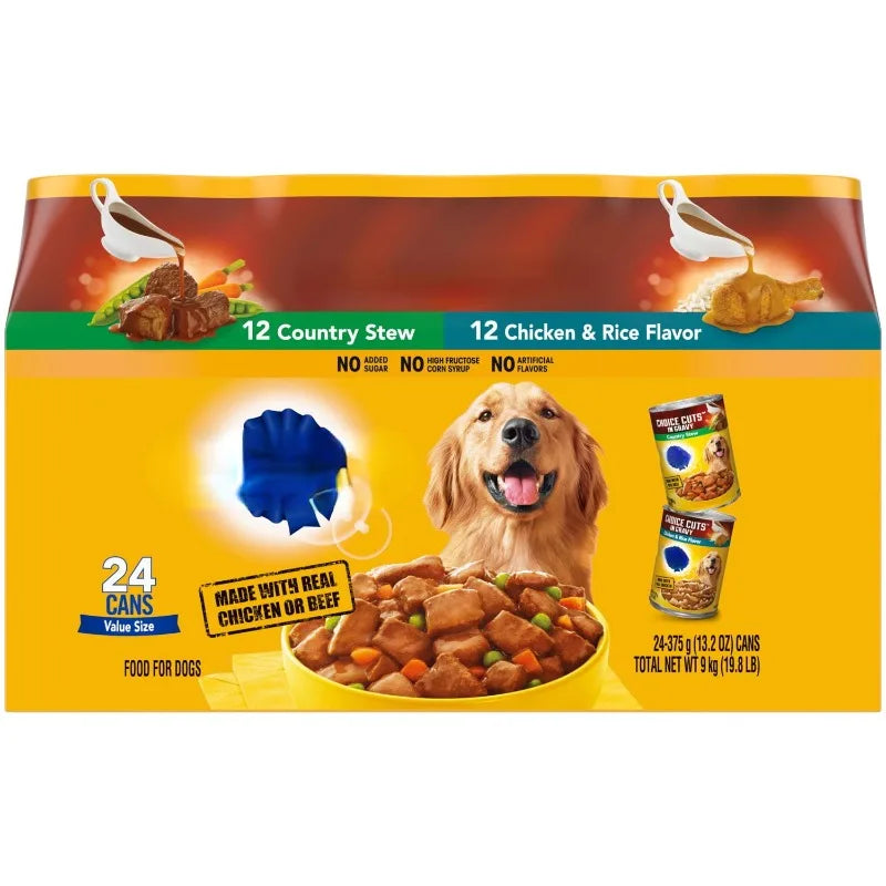 Gravy Wet Dog Food Variety Pack, 13.2 oz Cans (24 Pack)