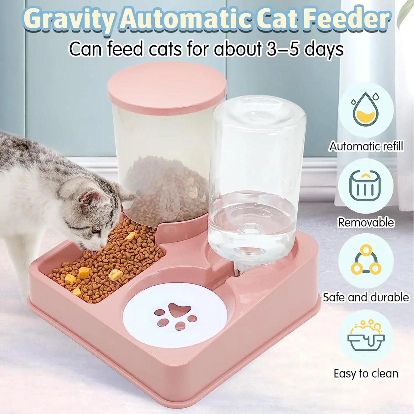 Automatic Feeder Water Dispenser Set Gravity