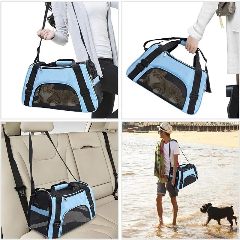 Soft-Sided Puppy Comfort Portable Folding Pet Carrier