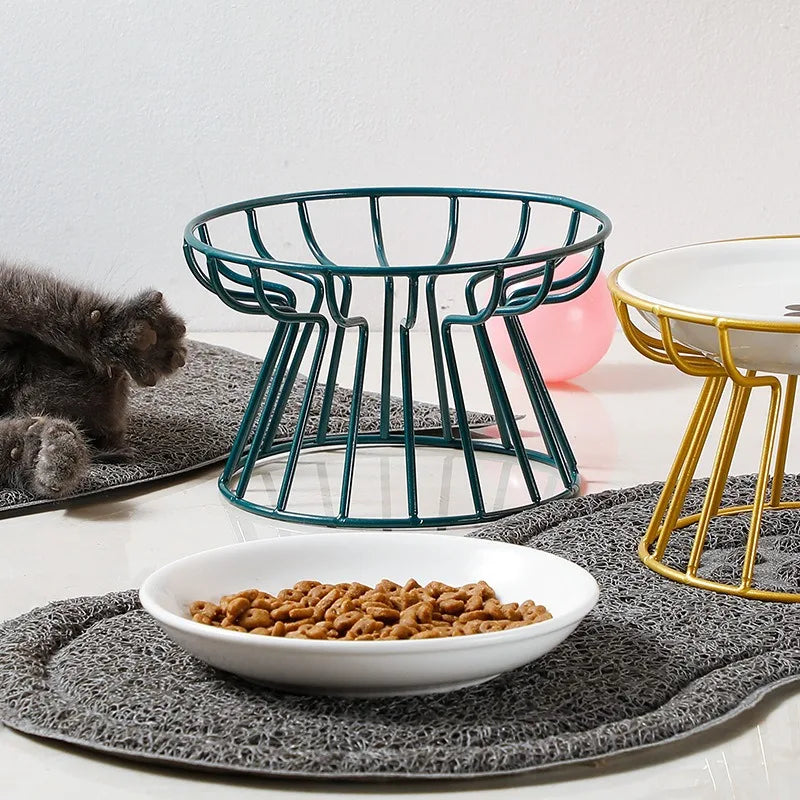 Bowl Metal Stand Pet Feeder Dish