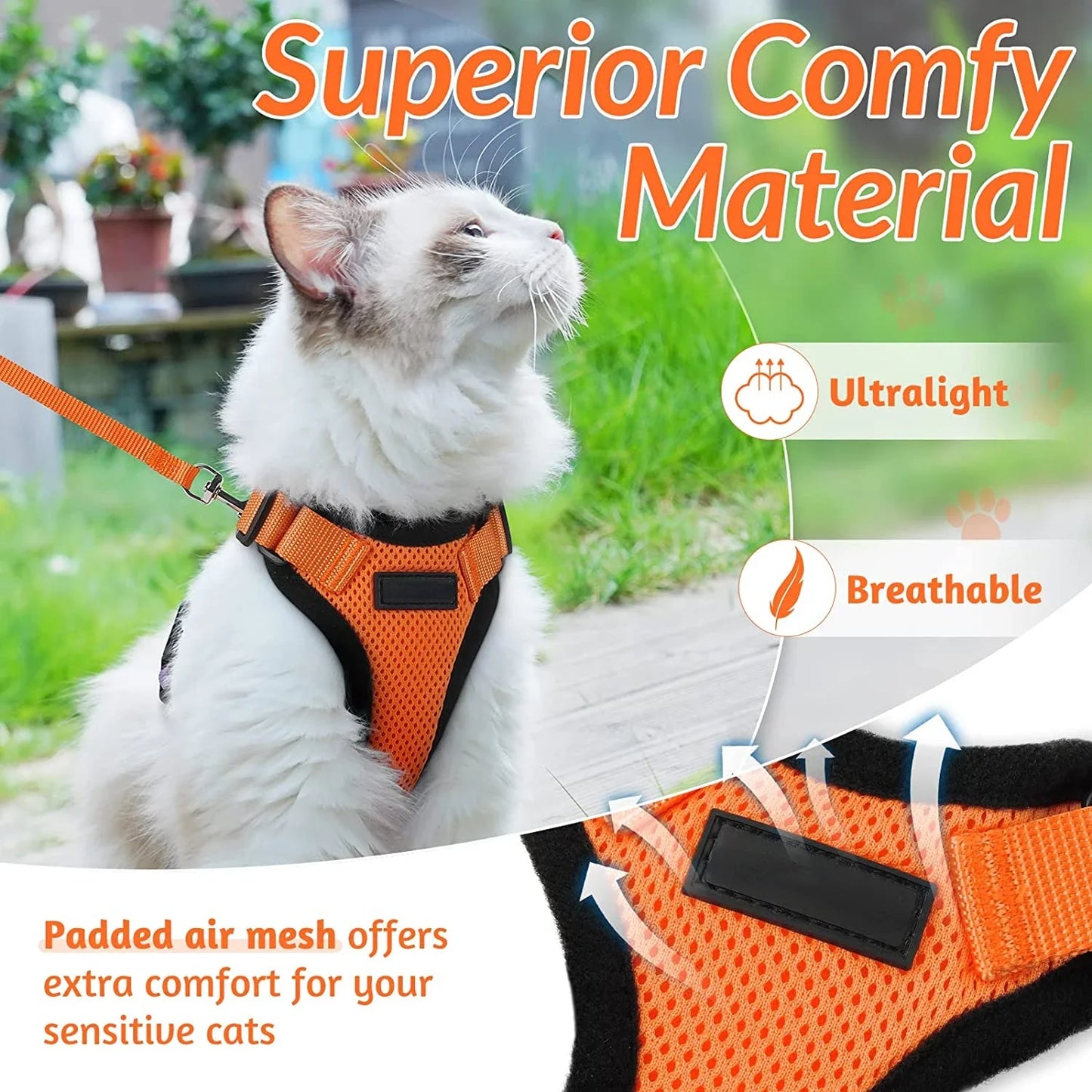 Walking,Escape Proof Soft Adjustable Vest Harnesses